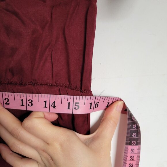 Ann Taylor Loft Burgundy Maroon Rolled Tab Long Pants One Piece Jumpsuit Size XS - Picture 13 of 17